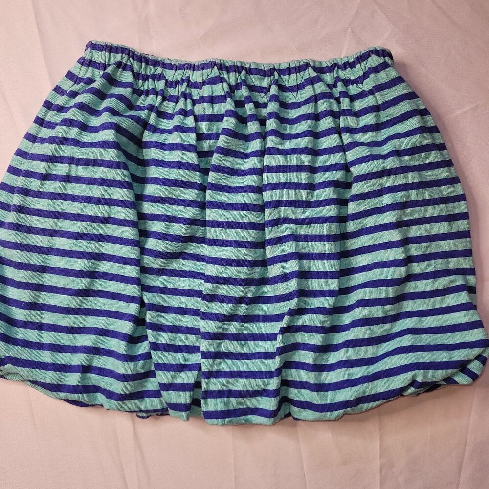 Crewcuts blue and teal striped bubble skirt, size 6/7, EUC